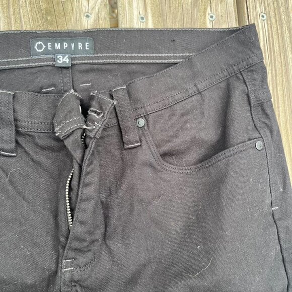 ** Empyre Mens Loose Fit  Black Wash Denim Skate Jeans Size 34 - Picture 8 of 9